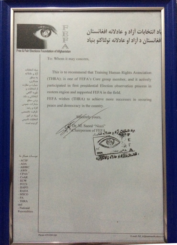 THRA- FEFA Certification